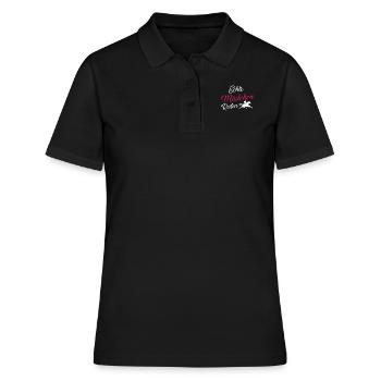 Echte Mädchen Reiten! - Frauen Polo Shirt - Schwarz - Vorne - Ailine (174cm)