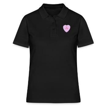 Be Wine Conversation Candy Heart for Galentines - Women's Polo Shirt - black - Front - Ailine (174cm)