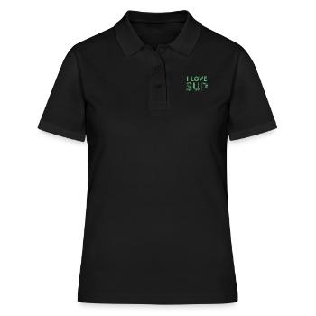 SUP - Frauen Polo Shirt - Schwarz - Vorne - Ailine (174cm)