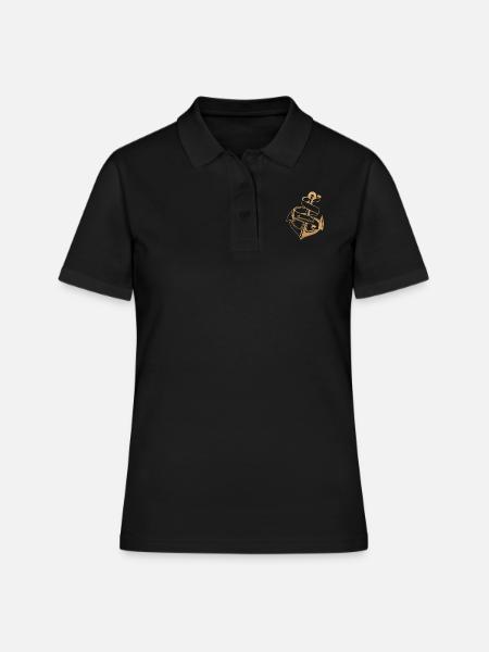 STYLE PORCIN | ANCRAGE ET PLAGE - Polo Femme - noir