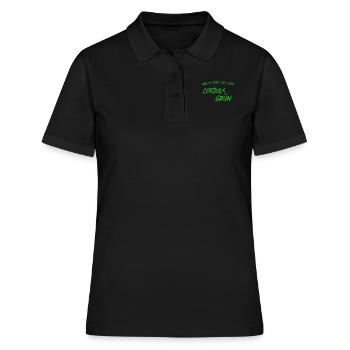 Wer ist eigentlich diese Cordula Grün - Frauen Polo Shirt - Schwarz - Vorne - Ailine (174cm)