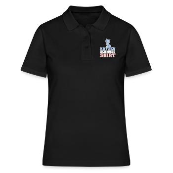 Katzen Schmuse Shirt Katze kuscheln streicheln Kat - Frauen Polo Shirt - Schwarz - Vorne - Ailine (174cm)