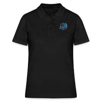 Union européenne Etoiles carte européenne - Polo Femme - noir - Devant - Ailine (174cm)