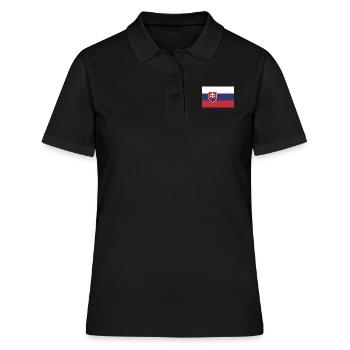 Flagge Slowakei Flagge Slovakia - Frauen Polo Shirt - Schwarz - Vorne - Ailine (174cm)