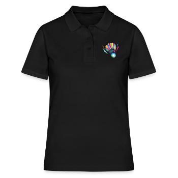 Federball Freizeit - Frauen Polo Shirt - Schwarz - Vorne - Ailine (174cm)