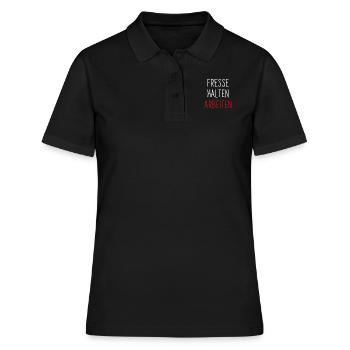 Garder un visage - Travailler, capitaliste, cadeau - Polo Femme - noir - Devant - Ailine (174cm)