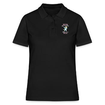 Running group team jog dabbing unicorn gift - Women's Polo Shirt - black - Front - Ailine (174cm)