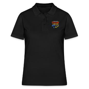 Parachute Parachuting Skydiving - Women's Polo Shirt - black - Front - Ailine (174cm)