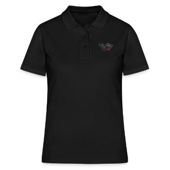 80er - Frauen Polo Shirt - Schwarz - Vorne - Ailine (174cm)