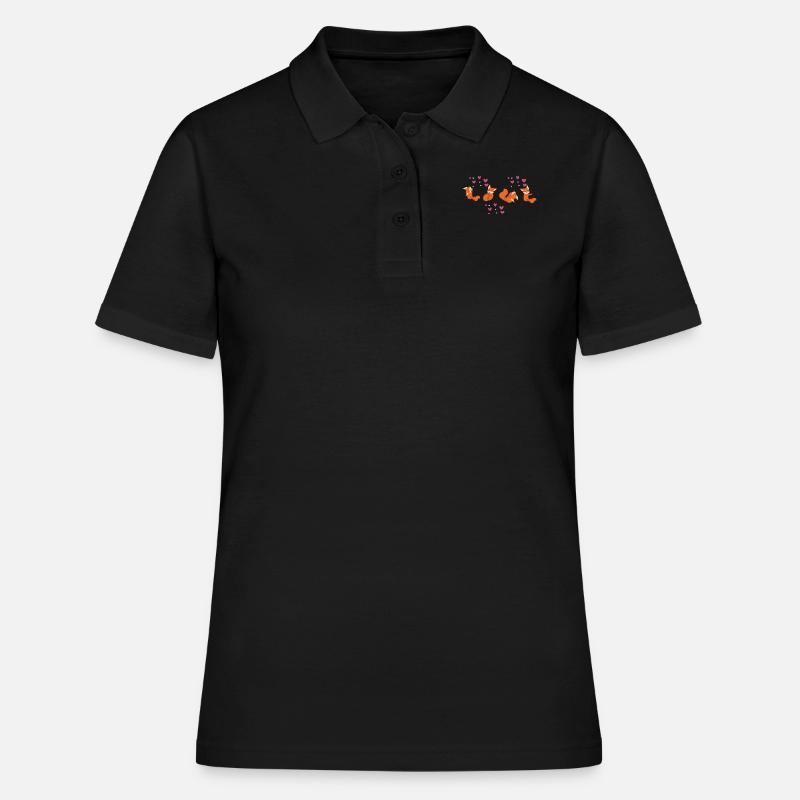 Fox – Cute Fox – Fox Lover – Love - Women's Polo Shirt - black