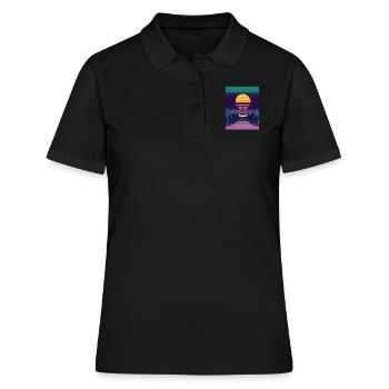 Vaporwave Vintage Sportwagen - Polo Femme - noir - Devant - Ailine (174cm)