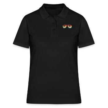 Sonnenbrille-tropische Ferien-Grafik modisch - Frauen Polo Shirt - Schwarz - Vorne - Ailine (174cm)