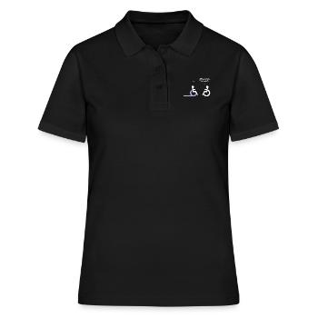 Rollstuhl Letzte Einhorn überfahren Geschenk retro - Frauen Polo Shirt - Schwarz - Vorne - Ailine (174cm)