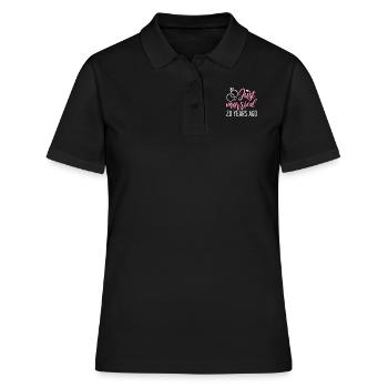 Anniversaire de mariage de 20 ans - Polo Femme - noir - Devant - Ailine (174cm)