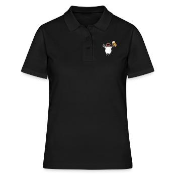 Nutztiere trinken Bier Kuhschwein Huhn und Bier - Frauen Polo Shirt - Schwarz - Vorne - Ailine (174cm)