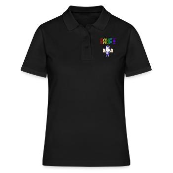 Saufi Saufi Einhorn 8 Bit Pixel Retro Bier Sekt - Frauen Polo Shirt - Schwarz - Vorne - Ailine (174cm)
