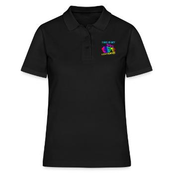 Devise des années 90 - Polo Femme - noir - Devant - Ailine (174cm)