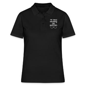 Je corrige votre grammaire en silence - Polo Femme - noir - Devant - Ailine (174cm)