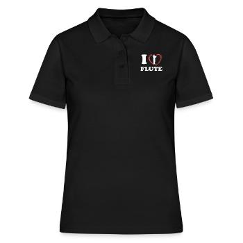 Flute T Shirt For Women - Frauen Polo Shirt - Schwarz - Vorne - Ailine (174cm)