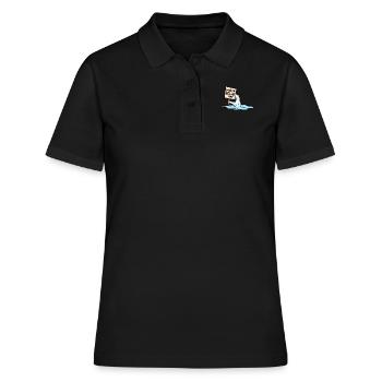 Eisbär und Menschen vom Aussterben bedroht Klima - Frauen Polo Shirt - Schwarz - Vorne - Ailine (174cm)