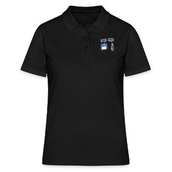 JE SUIS VOTRE PÈRE Disquette USB Drôle d'ordinateur - Polo Femme - noir - Devant - Ailine (174cm)