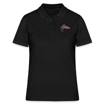 Truite géométrique colorée - Polo Femme - noir - Devant - Ailine (174cm)