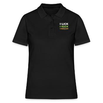 lécher sucer avaler - Polo Femme - noir - Devant - Ailine (174cm)