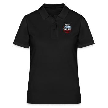Save The Ocean Keep the Sea plastic free Meer Öko - Frauen Polo Shirt - Schwarz - Vorne - Ailine (174cm)