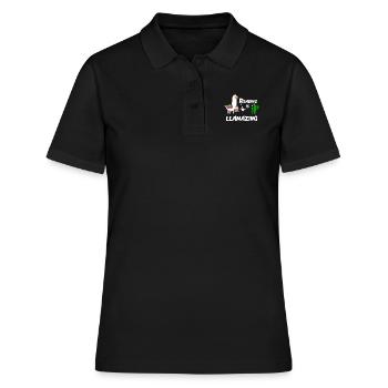 Lama - Frauen Polo Shirt - Schwarz - Vorne - Ailine (174cm)