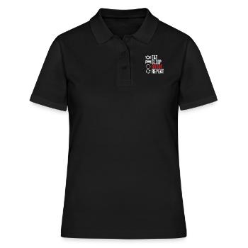 Roboter - Frauen Polo Shirt - Schwarz - Vorne - Ailine (174cm)