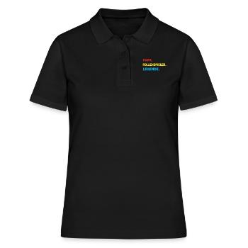 PAPA. ROLLENSPIELER. LEGENDE - Frauen Polo Shirt - Schwarz - Vorne - Ailine (174cm)