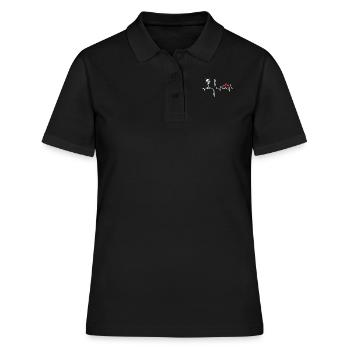 Mikrophon Herzschlag Musiker Sänger Sänger T-Shirt - Frauen Polo Shirt - Schwarz - Vorne - Ailine (174cm)