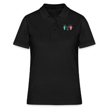 Frieden Liebe Harmonie - Frauen Polo Shirt - Schwarz - Vorne - Ailine (174cm)