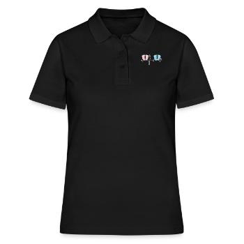 Heartbeat EKG twin mother twin père tea - Polo Femme - noir - Devant - Ailine (174cm)