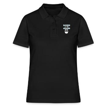 Rasieren ist für Mädchen - lustiger Bart Spruch - Frauen Polo Shirt - Schwarz - Vorne - Ailine (174cm)