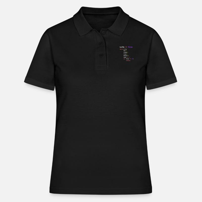 Eat Sleep Code Repeat - programmeur - Polo Femme - noir