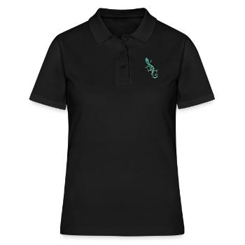 Gecko motifs Gekko gift idea Gecko lizard Asia - Women's Polo Shirt - black - Front - Ailine (174cm)