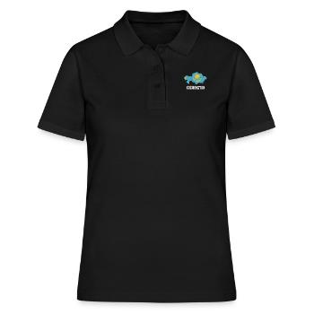 Drapeau de la République du Kazakhstan Kazakhstan Kazakhstan - Polo Femme - noir - Devant - Ailine (174cm)