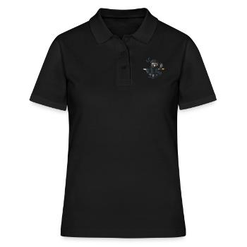 Ninja avec katana - Polo Femme - noir - Devant - Ailine (174cm)
