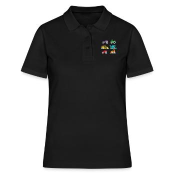 Children's excavator tractor agriculture construction site - Women's Polo Shirt - black - Front - Ailine (174cm)