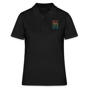 Beste. Ehefrau. Schon seit. 4. Hochzeitstag 2015 - Frauen Polo Shirt - Schwarz - Vorne - Ailine (174cm)