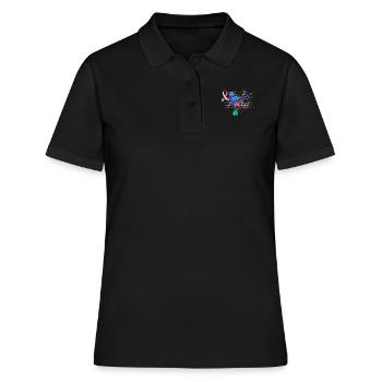 Mois de sensibilisation au cancer du sein Colibri Côte rose - Polo Femme - noir - Devant - Ailine (174cm)