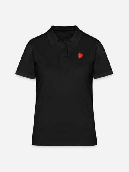 Baies de fraises - Polo Femme - noir