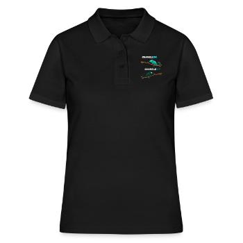 Chameleon Chameleoff - Dire drôle de caméléon - Polo Femme - noir - Devant - Ailine (174cm)