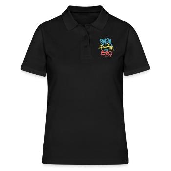 Super Duper little bro originals Geschenkidee - Frauen Polo Shirt - Schwarz - Vorne - Ailine (174cm)