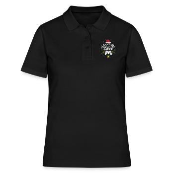 Santas Favorite Gamer Motiv für einen - Frauen Polo Shirt - Schwarz - Vorne - Ailine (174cm)