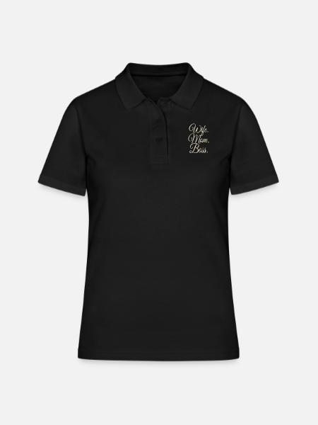 Wife mom boss - Women's Polo Shirt - black