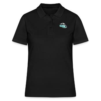 Camper Bus Caravan Camper Bus - Frauen Polo Shirt - Schwarz - Vorne - Ailine (174cm)