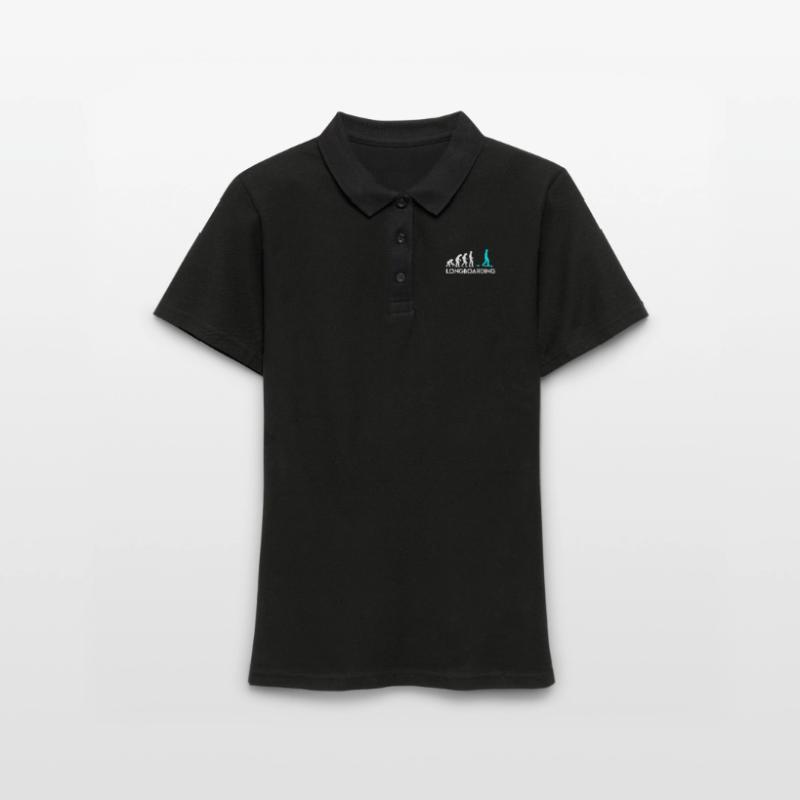 Monkey Human Longboarder Evolution Evolution Women's Polo Shirt