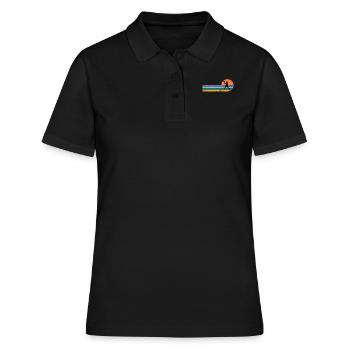 Tennis Tennisspieler Vintage Logo Tennis - Frauen Polo Shirt - Schwarz - Vorne - Ailine (174cm)